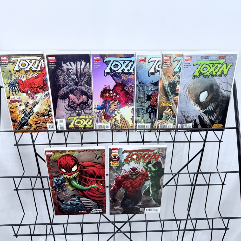 Toxin 1-6 & Extreme Carnage 1 and Comic Card Cover Variant 1 lot 1st Solo Series